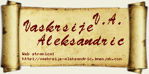 Vaskrsije Aleksandrić vizit kartica